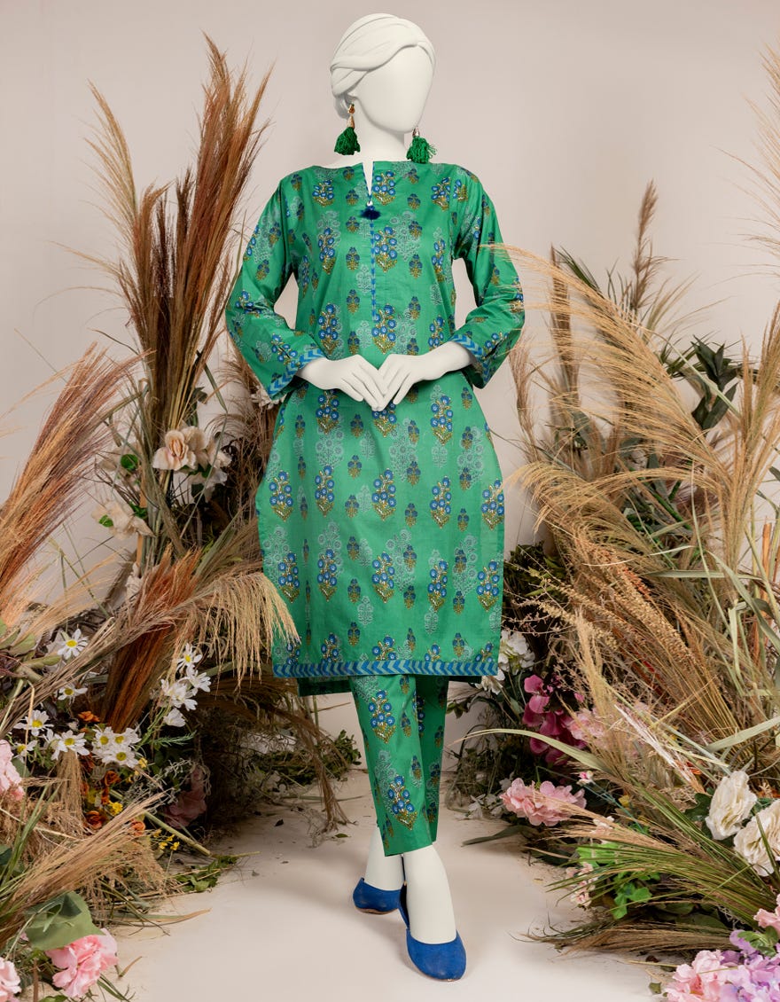 Green Liminal Printed Women's Kurti | Jjlk-S-Jpws-24-3005
