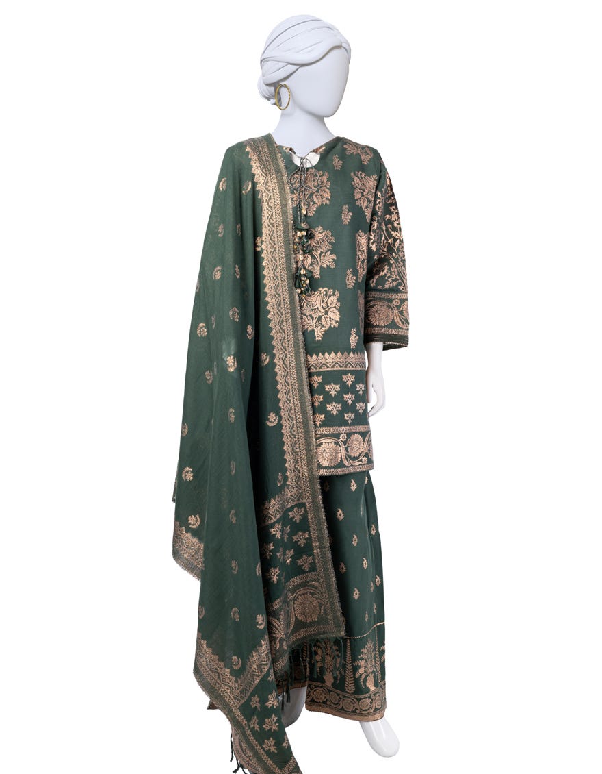 Multicolor Jacquard Unstitched 3 Piece Dress | Jlawn-S-24-302