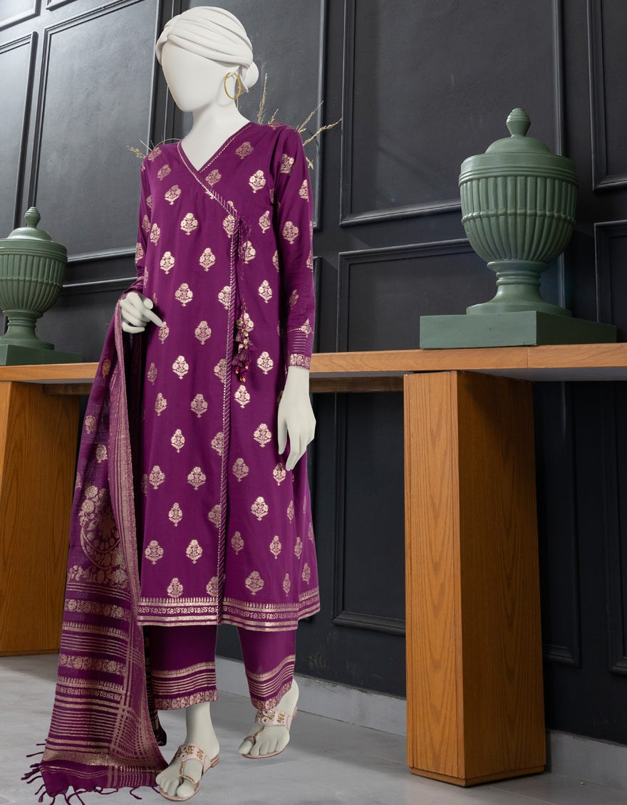 Multicolor Jacquard Unstitched 3 Piece Dress | Jlawn-S-24-305