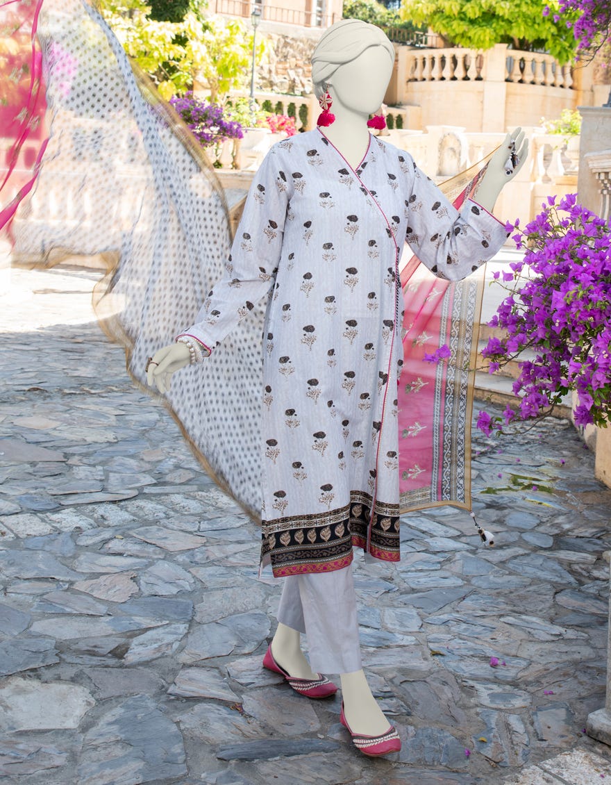 Off White Lawn Unstitched 3 Piece Dress | Jlawn-S-24-316 Baharain A-2