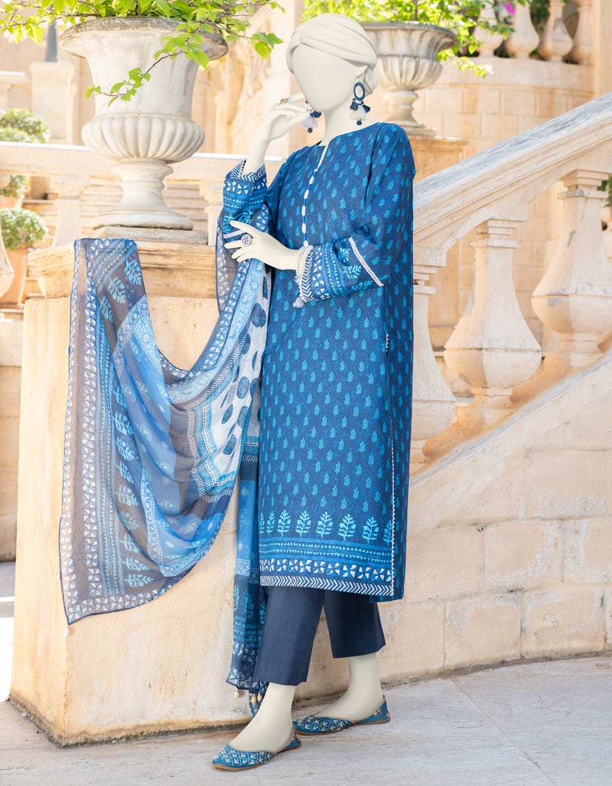 Blue Lawn Unstitched 3 Piece Dress | Jlawn-S-24-319 Baharain A-5