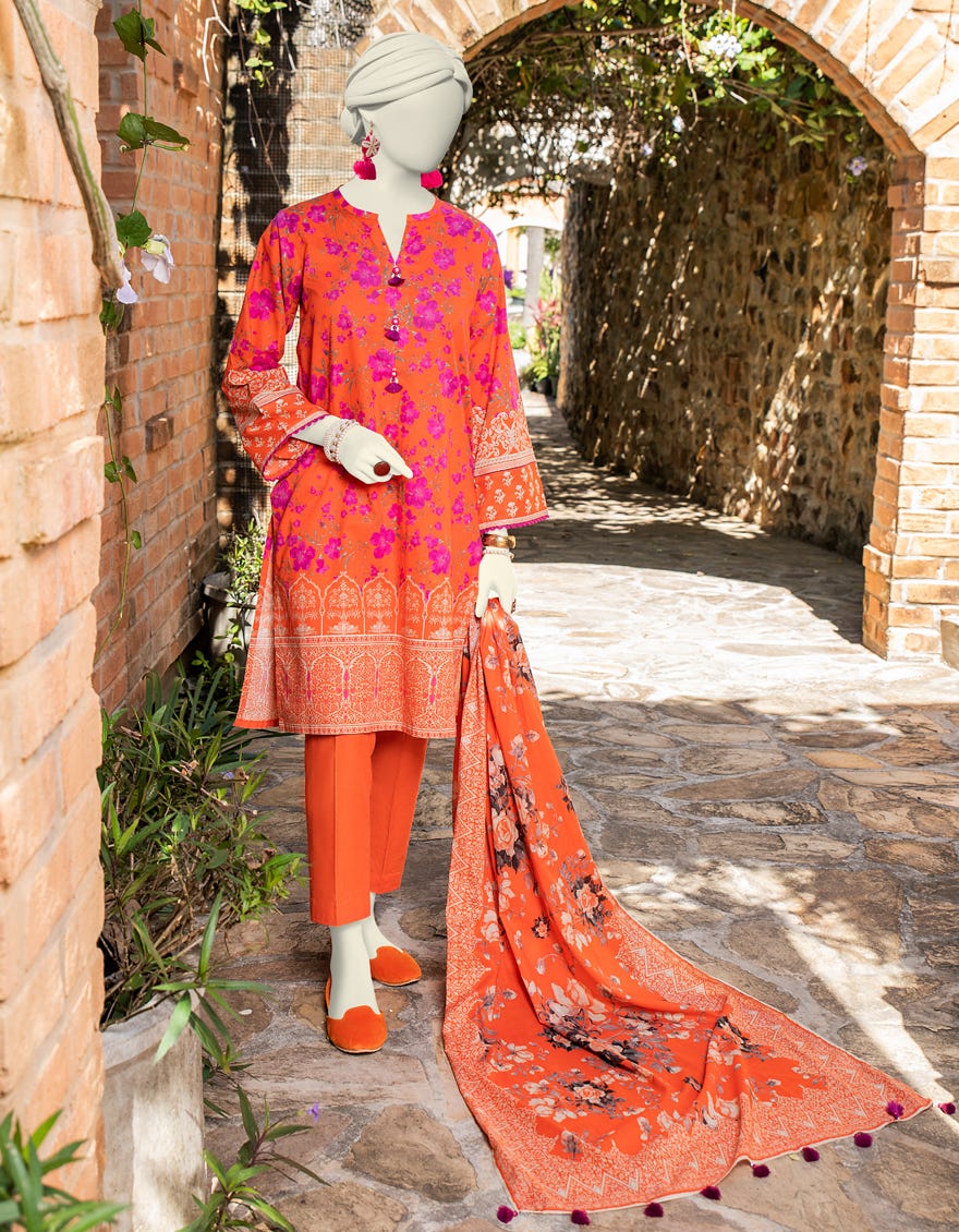 Orange Lawn Unstitched 3 Piece Dress | Jlawn-S-24-324 Baharain B-2