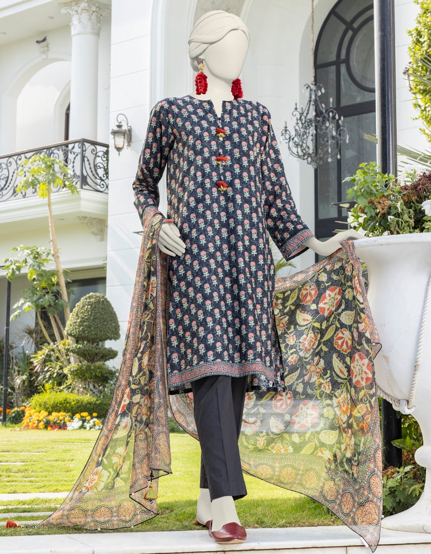 Black Lawn Unstitched 3 Piece Dress | Jlawn-S-24-331 Ronaq-1