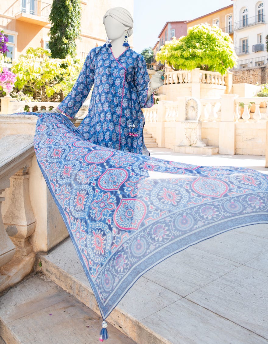 Blue Lawn Unstitched 3 Piece Dress | Jlawn-S-24-332 Ronaq-2