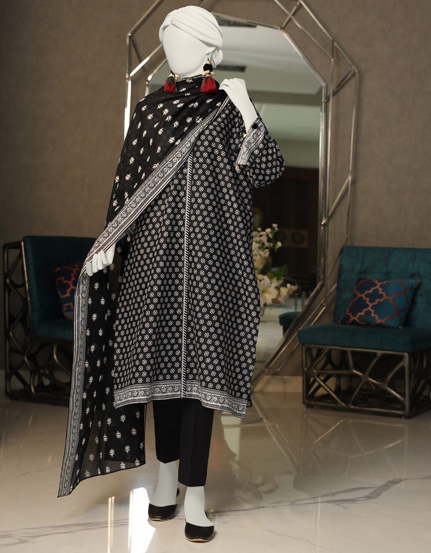 Black Lawn Unstitched 3 Piece Dress | Jlawn-S-24-336 Amber-2