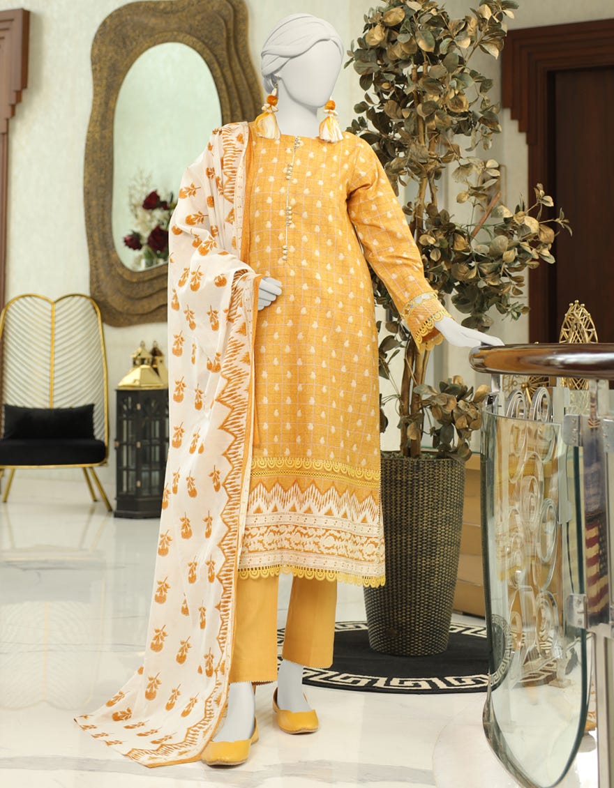 Multicolor Lawn Unstitched 3 Piece Dress | Jlawn-S-24-337 Amber-3