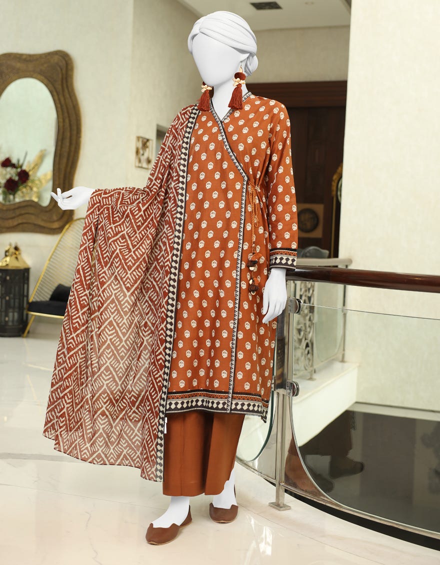 Brown Lawn Unstitched 3 Piece Dress | Jlawn-S-24-338 Amber-4