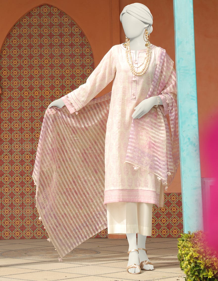 Pink Doria Unstitched 3 Piece Dress | Jlawn-S-24-349 Tehzeeb-3