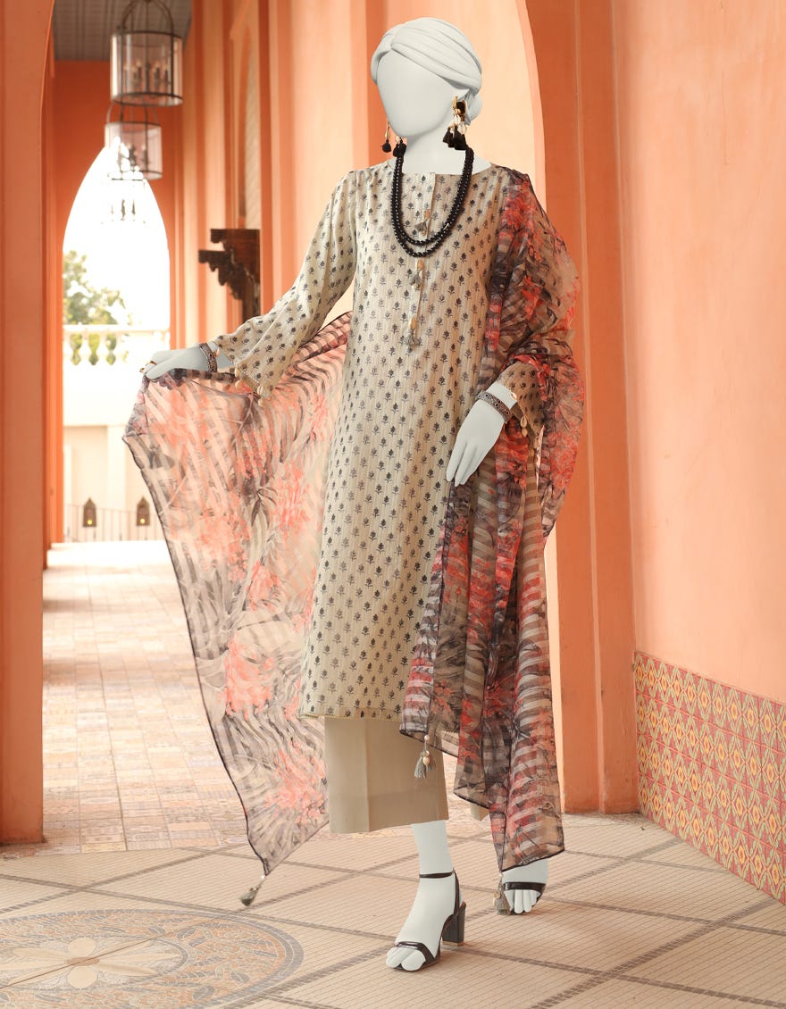 Grey Doria Unstitched 3 Piece Dress | Jlawn-S-24-351 Tehzeeb-5