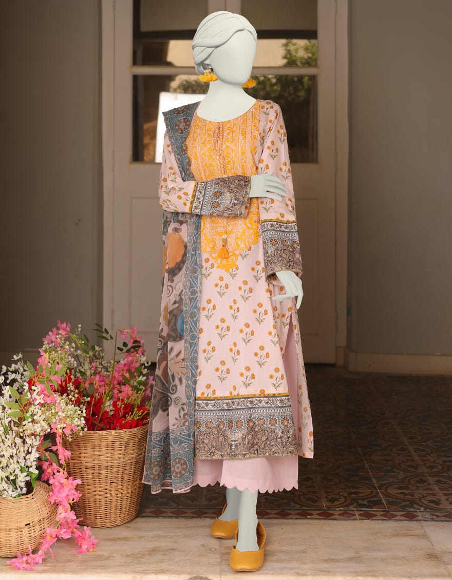 Pink Lawn Stitched 3 Piece | Jlawn-S-24-380