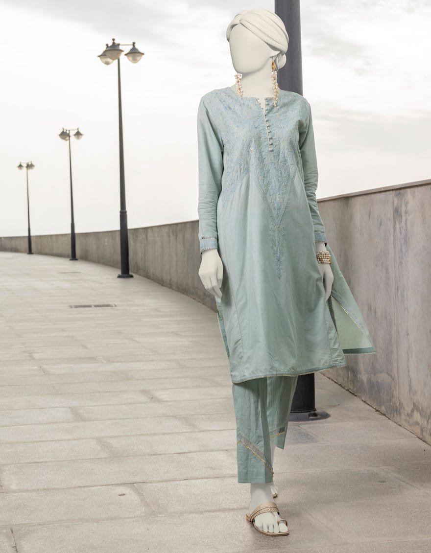 Green Lawn Women's Kurti | Jjlk-S-Jss-24-399