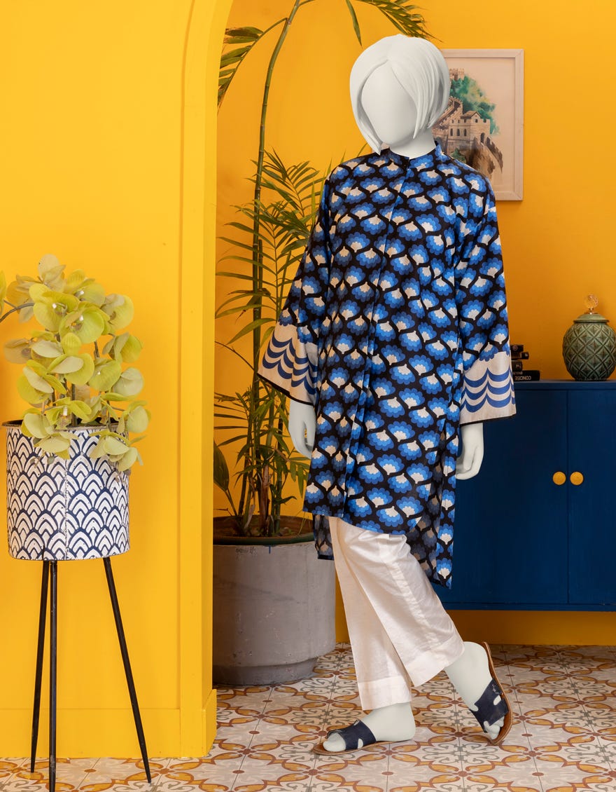 Blue Lawn Kurti | Jygk-S-Jwt-24-4004