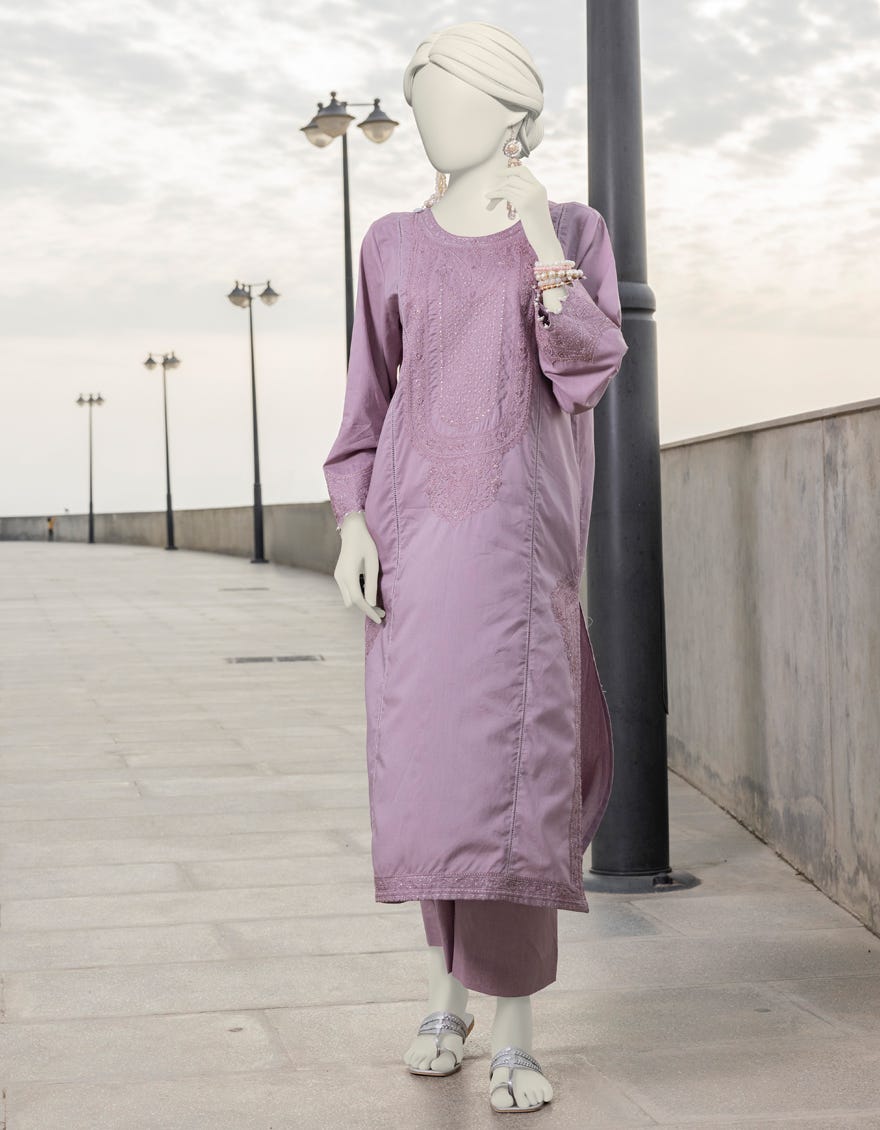 Mauve Lawn Women's Kurti | Jjlk-S-Jss-24-400