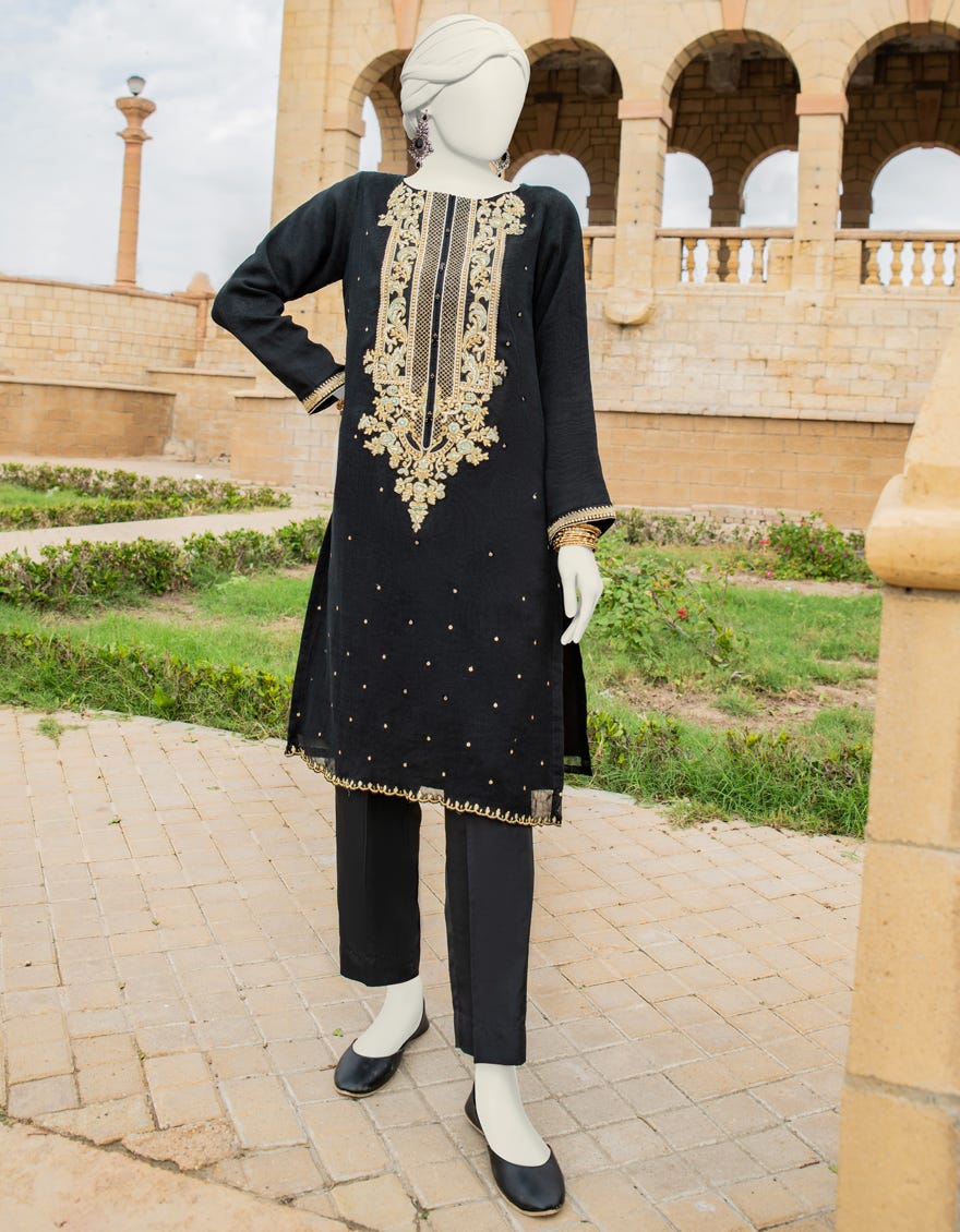 Black Organza Women's Kurti | Jjlk-S-Jss-24-413