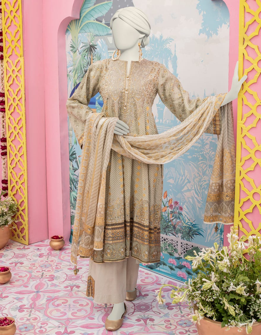 Green Lawn Stitched 3 Piece | Jlawn-S-24-436