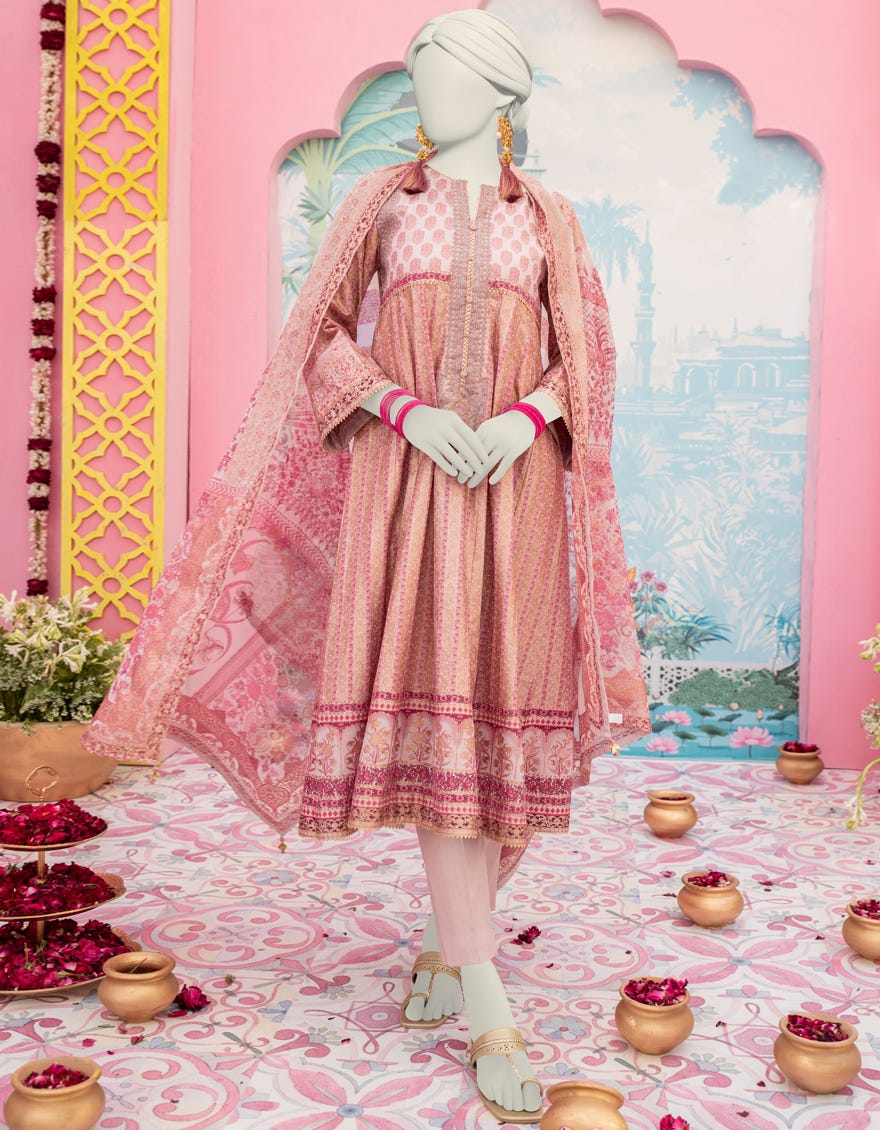 Pink Lawn Stitched 3 Piece | Jlawn-S-24-437