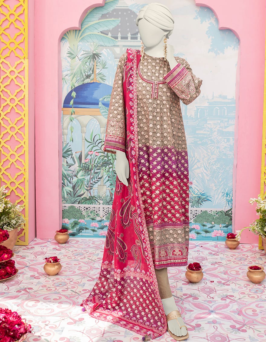 Multicolor Lawn Stitched 3 Piece | Jlawn-S-24-438