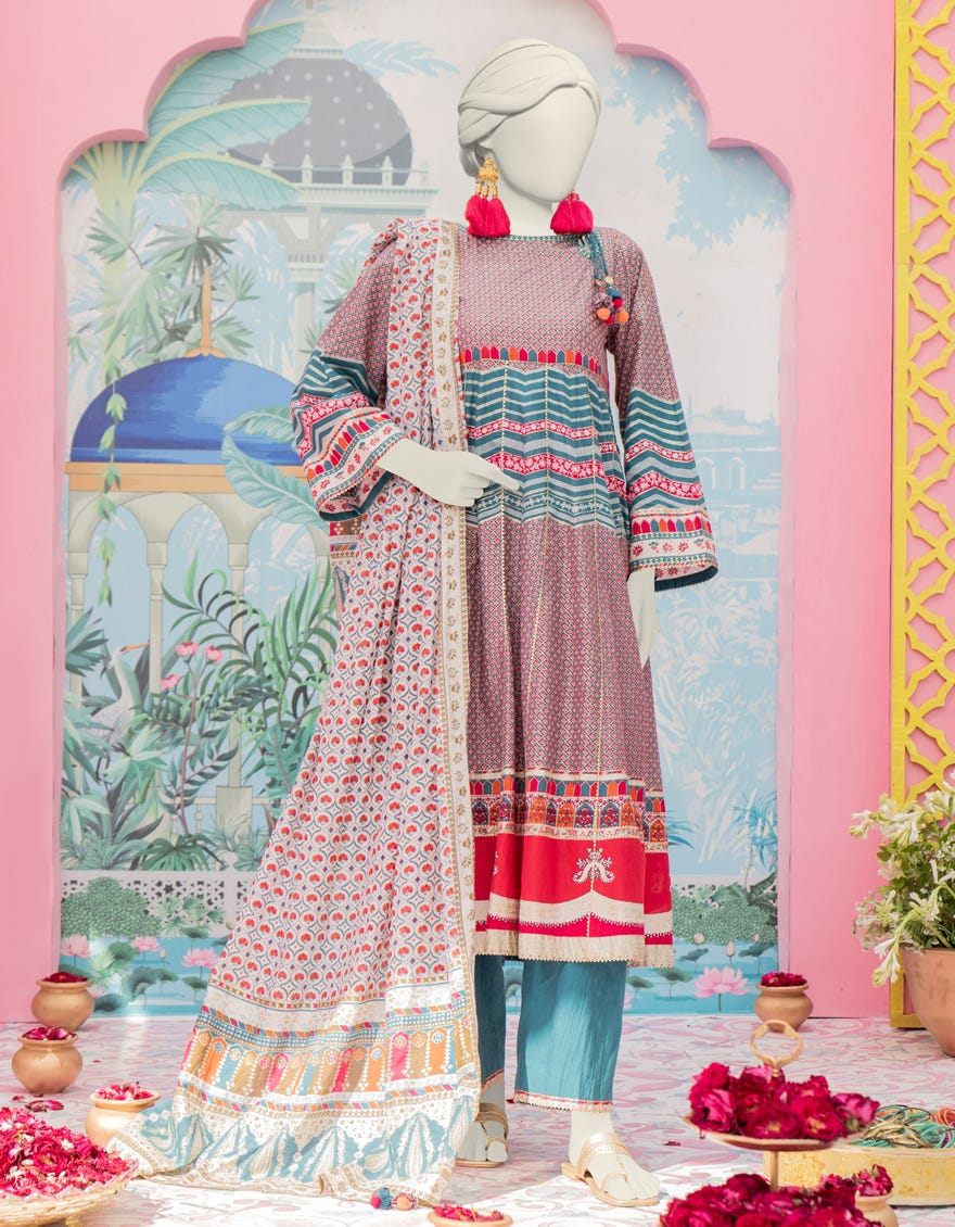 Multicolor Lawn Stitched 3 Piece | Jlawn-S-24-440