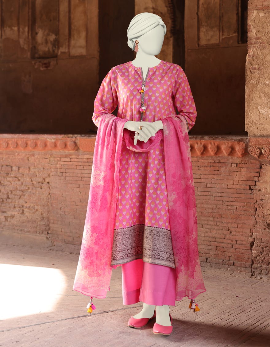 Pink Lawn Unstitched 3 Piece Dress | Jlawn-S-24-450