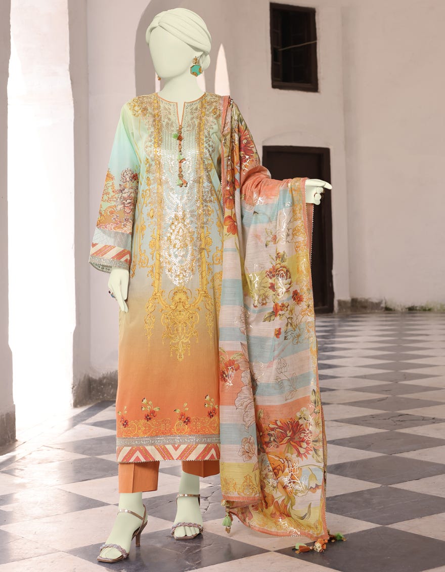 Multicolor Lawn Unstitched 3 Piece Dress | Jlawn-S-24-463