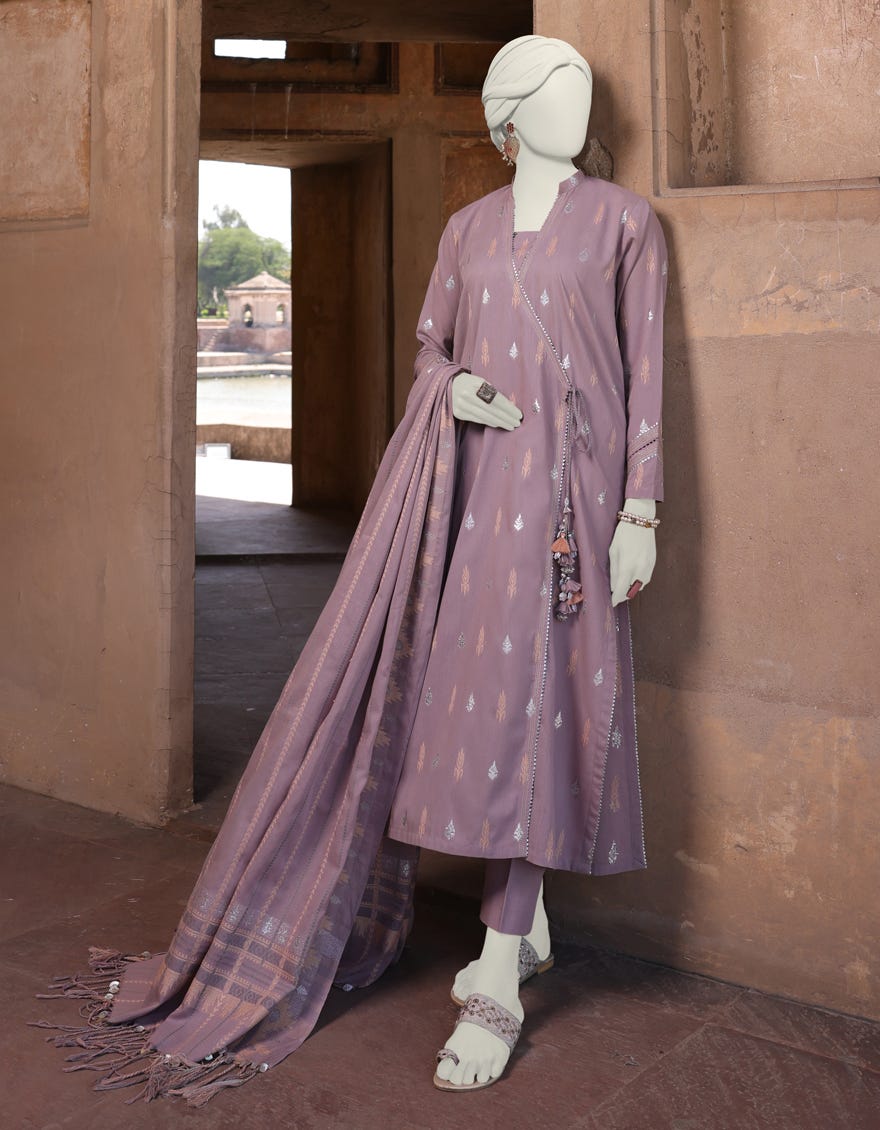 Lilac Jacquard Unstitched 3 Piece Dress | Jlawn-S-24-471