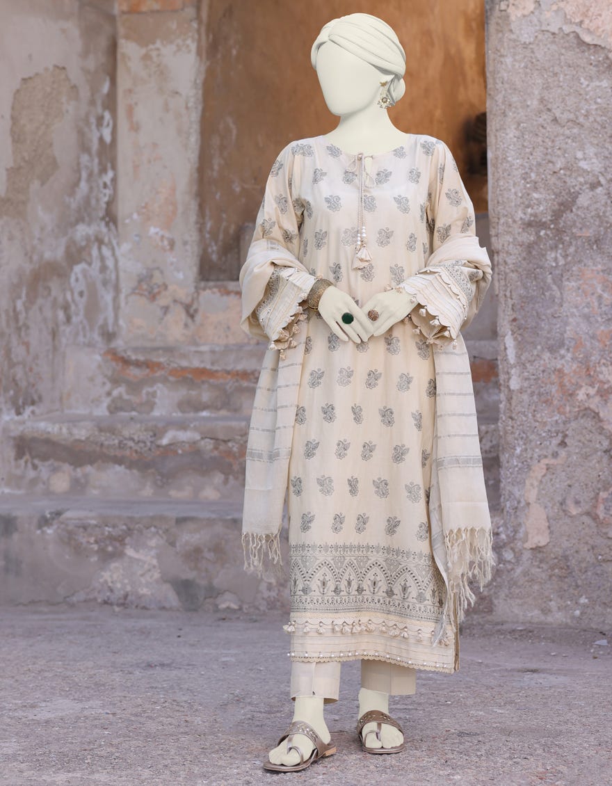 Beige Lawn Unstitched 3 Piece Dress | Jlawn-S-24-481