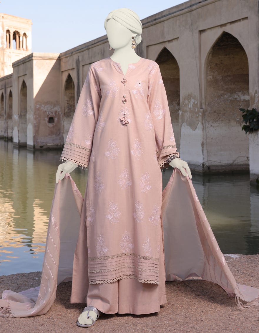 Dark Beige Lawn Unstitched 3 Piece Dress | Jlawn-S-24-482