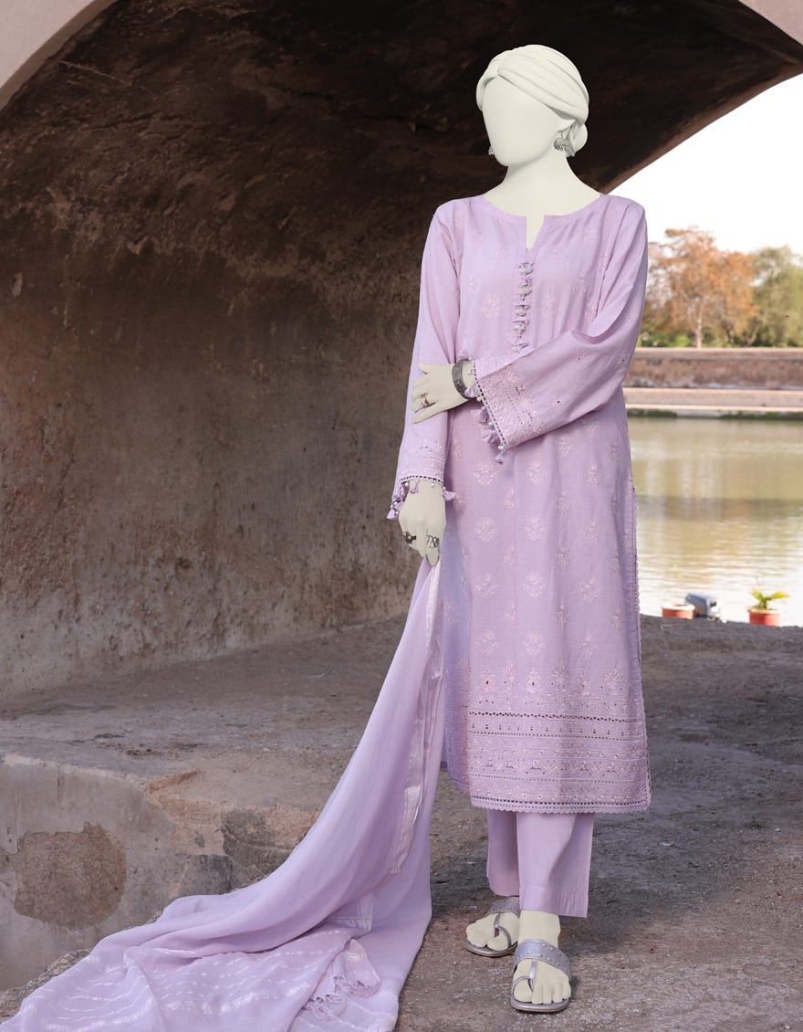 Lilac Cambric Unstitched 3 Piece Dress | Jlawn-S-24-483
