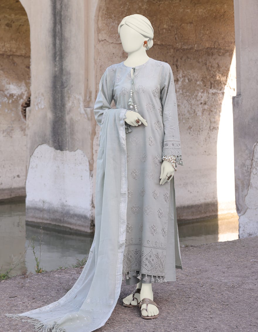 Green Cambric Unstitched 3 Piece Dress | Jlawn-S-24-485