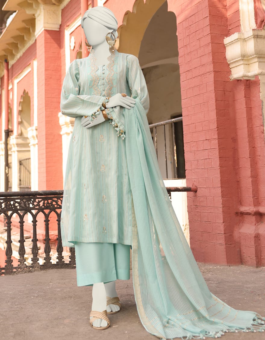 Blue Doria Unstitched 3 Piece Dress | Jlawn-S-24-493