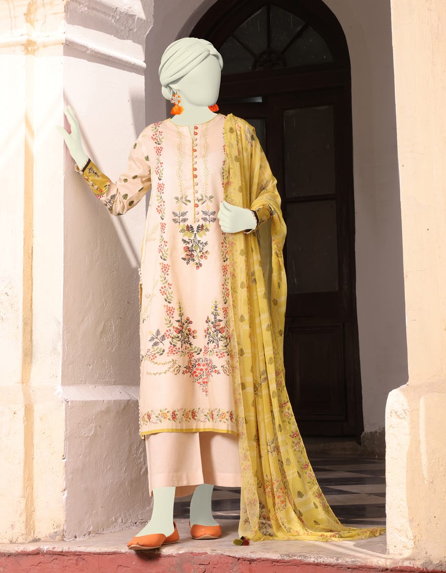 Beige Lawn Unstitched 3 Piece Dress | Jlawn-S-24-517