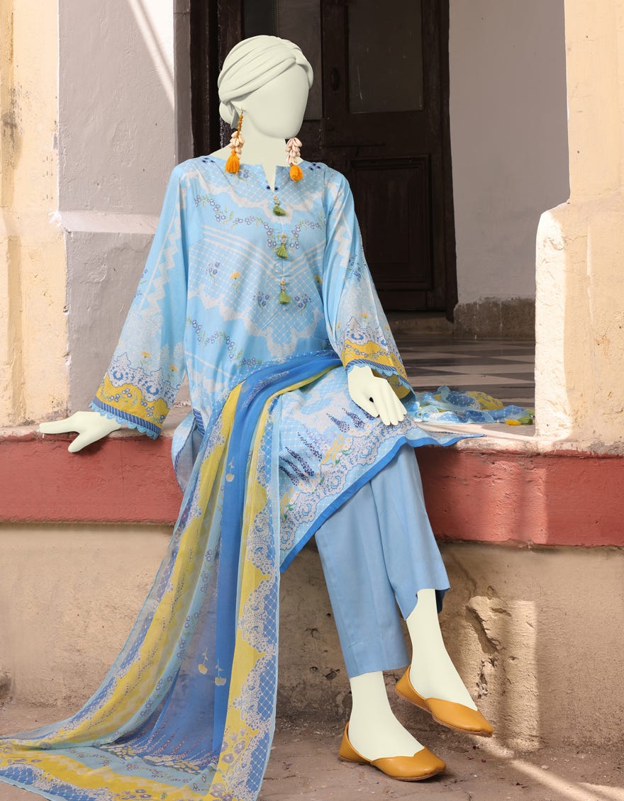 Blue Lawn Unstitched 3 Piece Dress | Jlawn-S-24-518