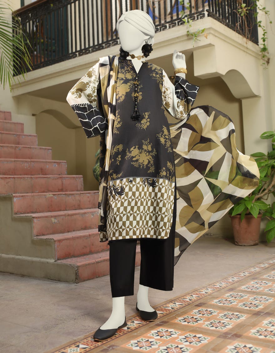 Black Lawn Unstitched 3 Piece Dress | Jlawn-S-24-559