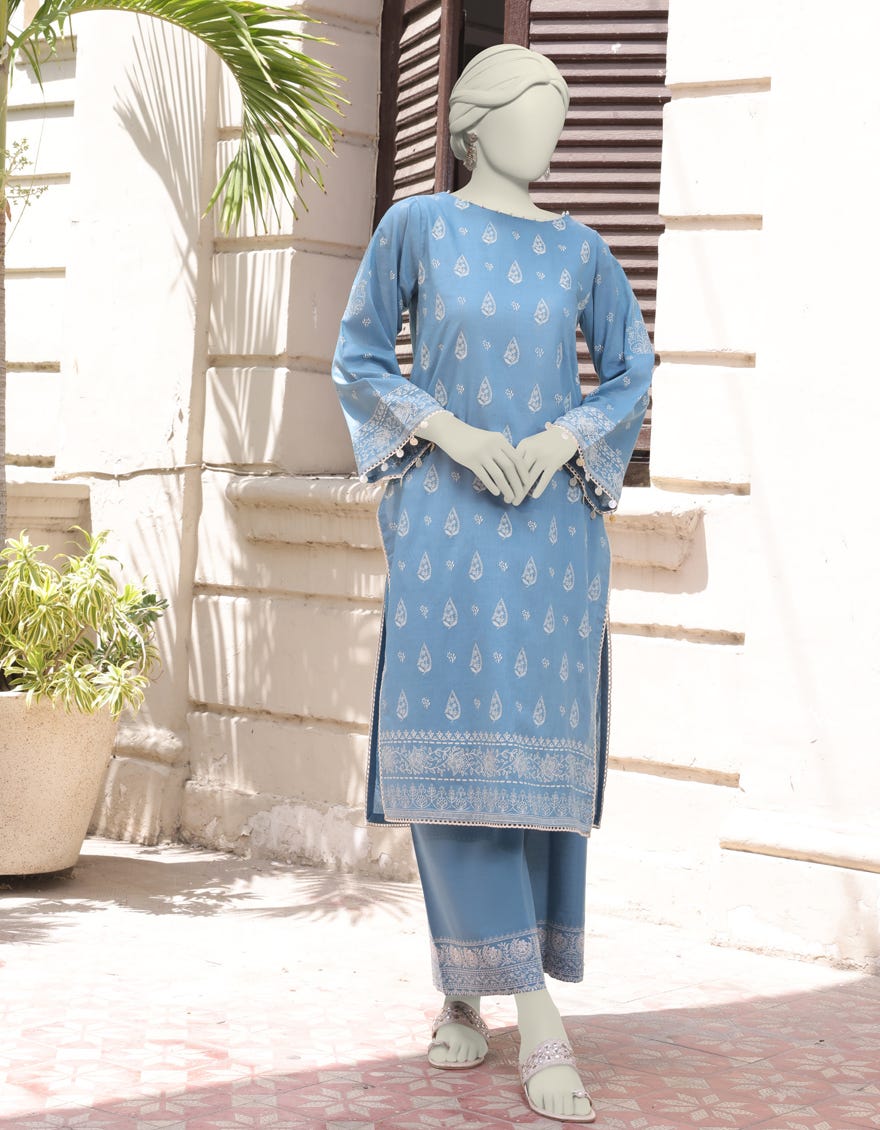 Teal Lawn Unstitched 2 Piece Dress | Jlawn-S-Jst-24-1707