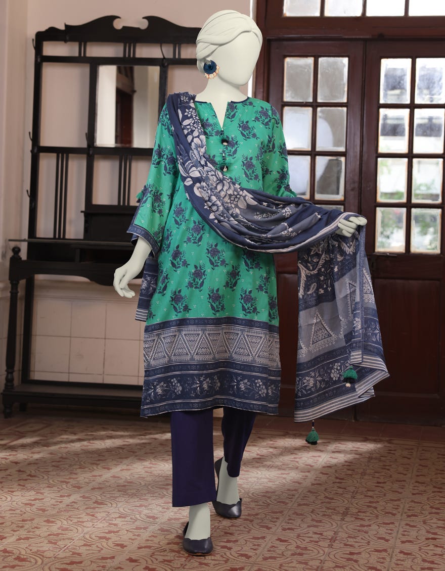 Green Lawn Unstitched 2 Piece Dress | Jlawn-S-Jds-24-1120