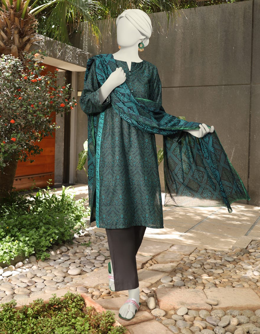 Black Lawn 3 Piece Stitched Dress | Jlawn-S-24-520