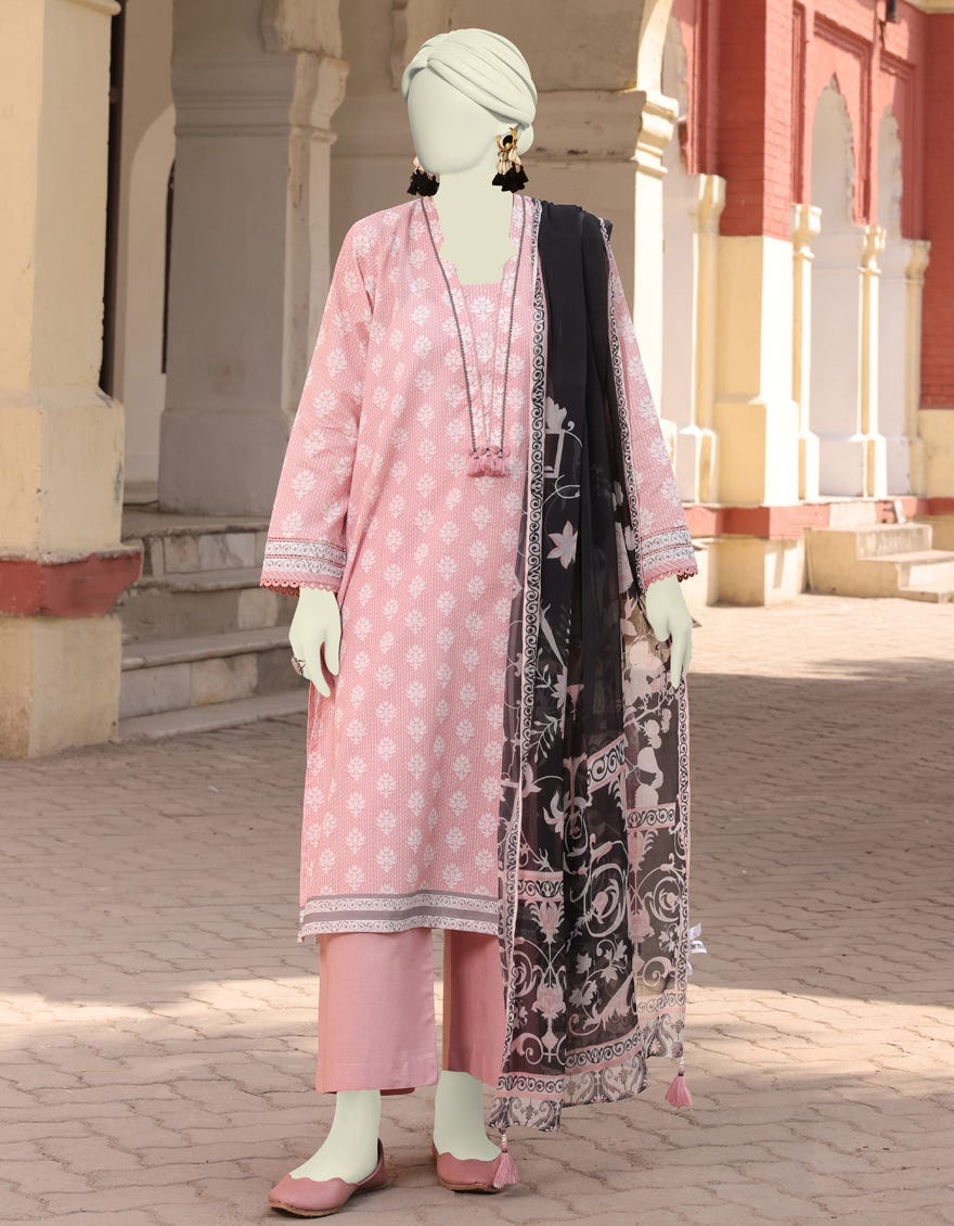 Pink Lawn Unstitched 3 Piece Dress | Jlawn-S-24-523
