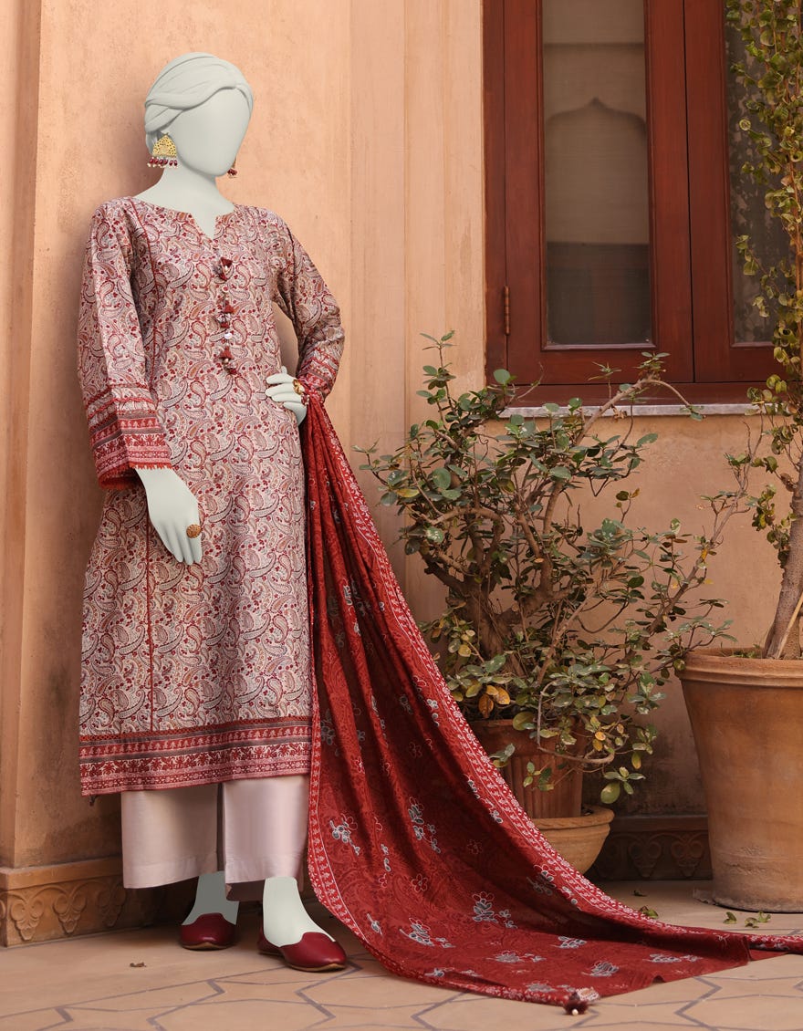 Brown Lawn Unstitched 3 Piece Dress | Jlawn-S-24-525