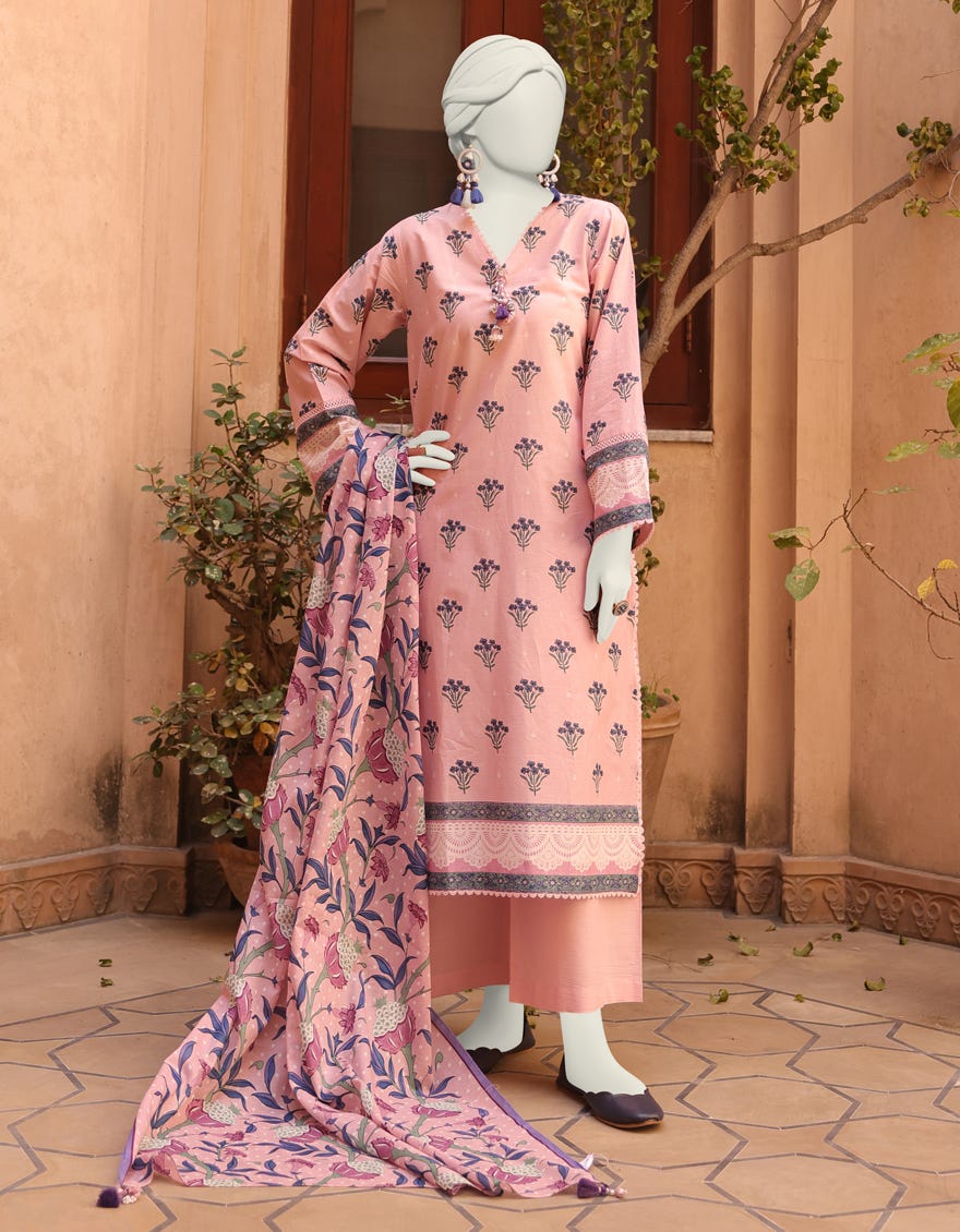 Pink Lawn Unstitched 3 Piece Dress | Jlawn-S-24-529