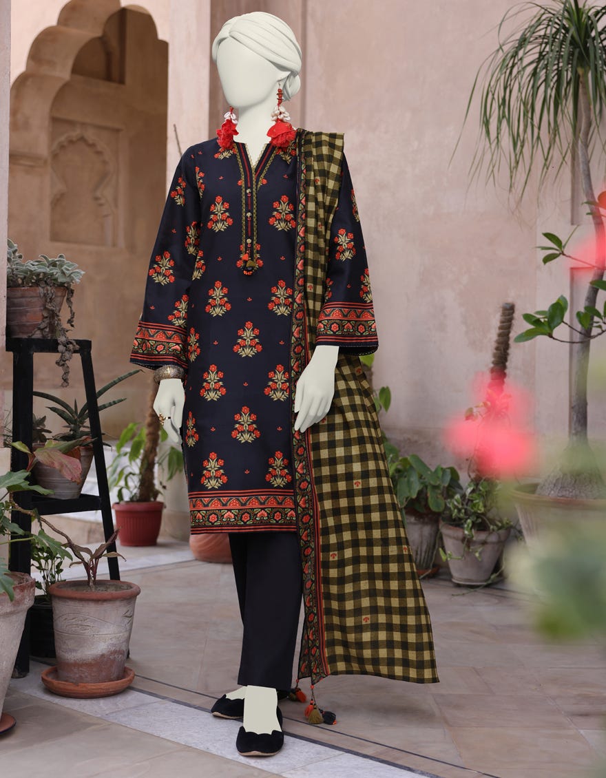 Black Lawn Unstitched 3 Piece Dress | Jlawn-S-24-530