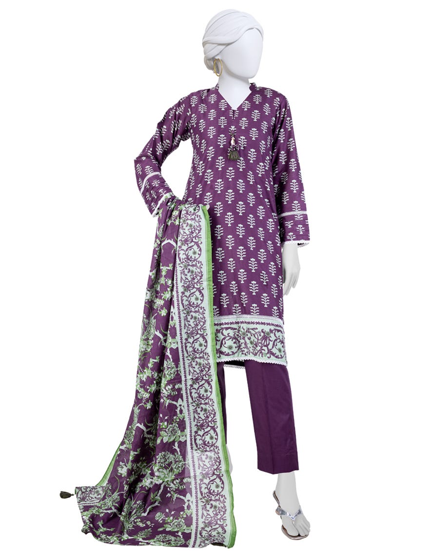 PURPLE LAWN 3PC STITCHED | JLAWN-S-24-531