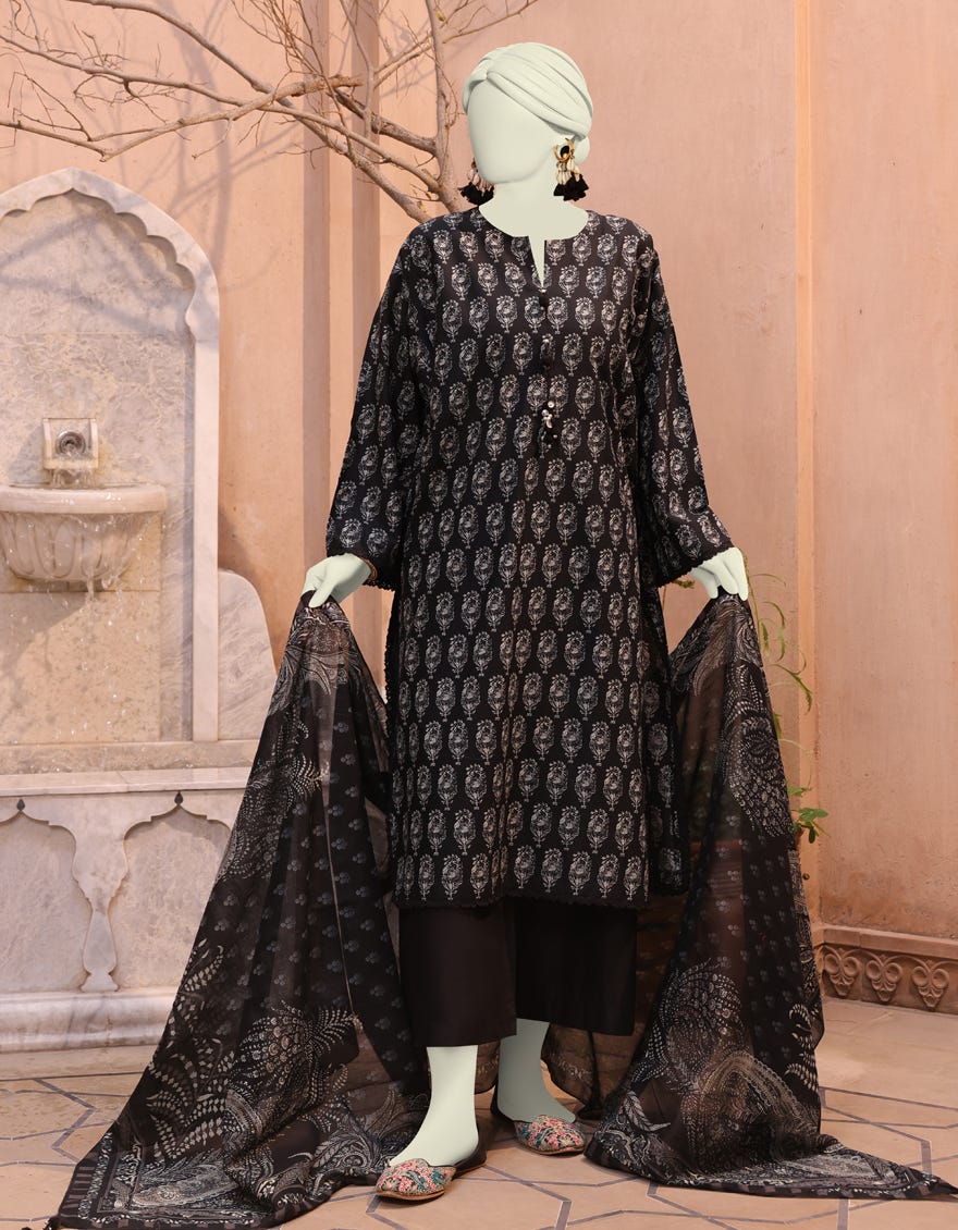 Black Lawn Unstitched 3 Piece Dress | Jlawn-S-24-544