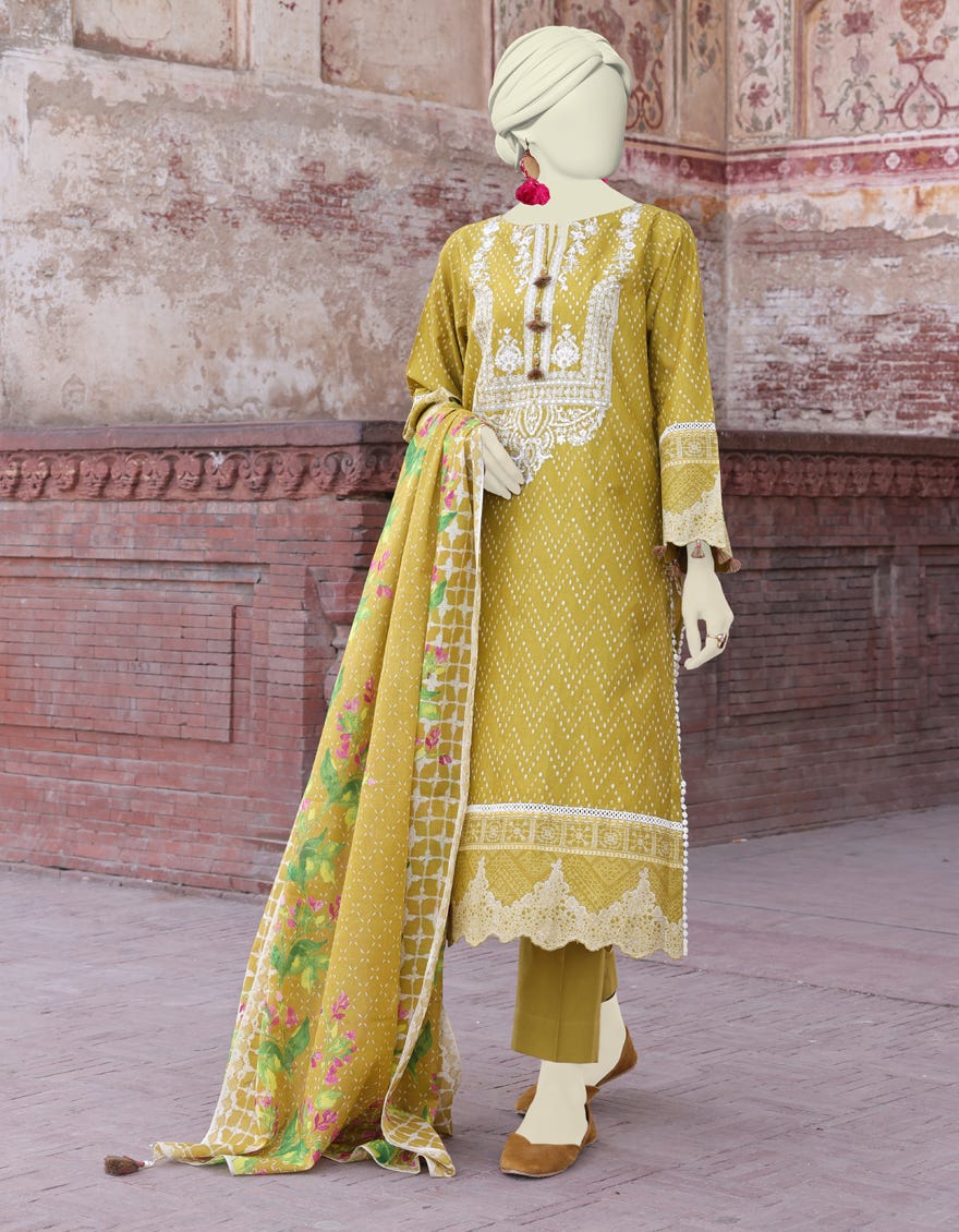 Mustard Lawn Unstitched 3 Piece Dress | Jlawn-S-24-549