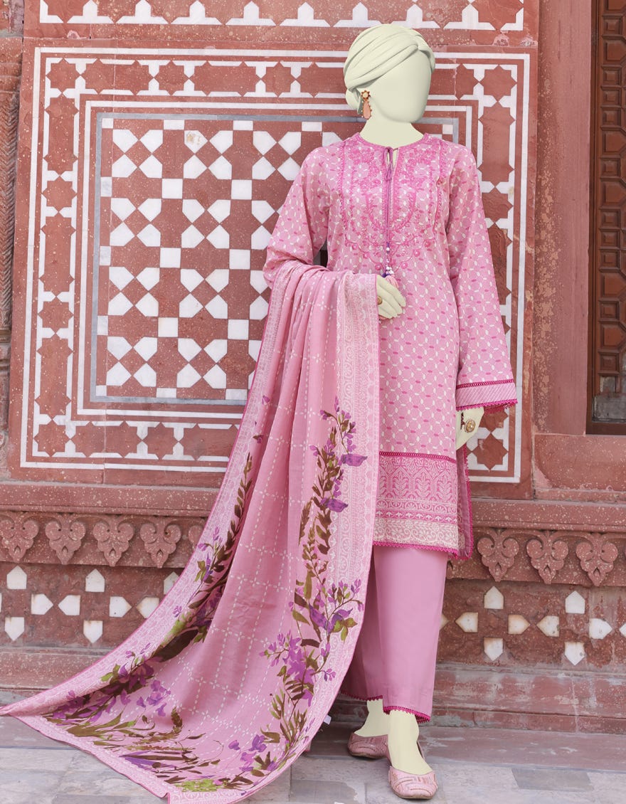 Pink Lawn Unstitched 3 Piece Dress | Jlawn-S-24-553