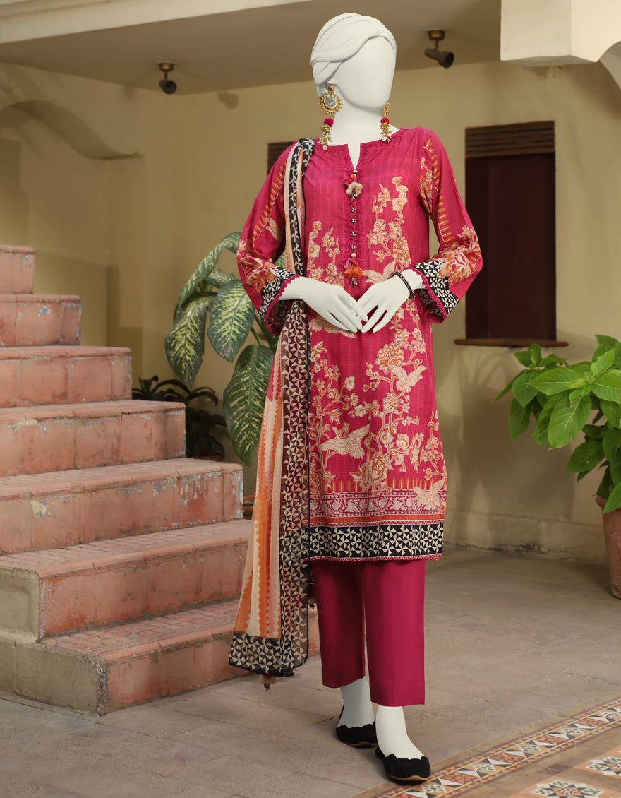 Pink Lawn Unstitched 3 Piece Dress | Jlawn-S-24-558