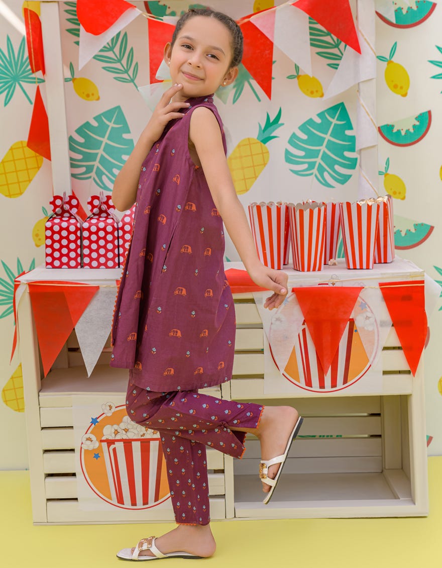 Purple Lawn Girls 2 Piece Stitched | Jgkl-S-Jk2-24-5605