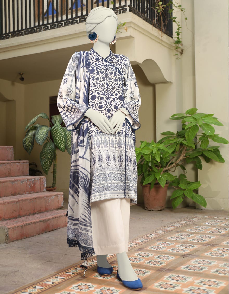Off White Lawn Unstitched 3 Piece Dress | Jlawn-S-24-561
