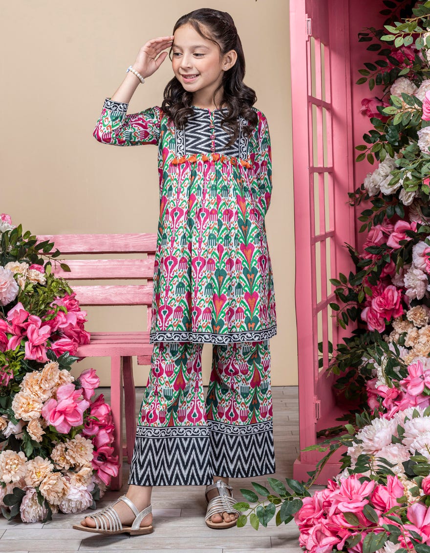 MULTICOLOR LAWN 2PC STITCHED | JGKL-S-JK2-24-5639