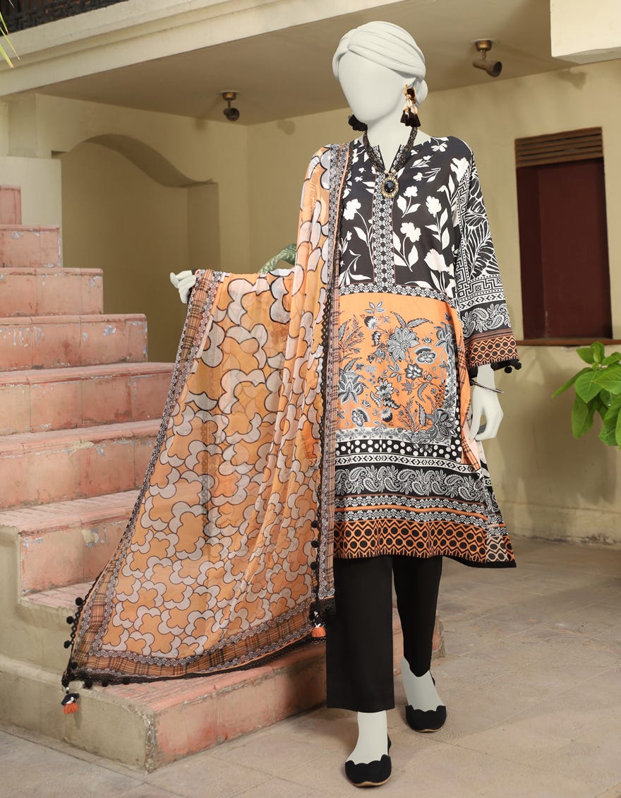 Multicolor Lawn Unstitched 3 Piece Dress | Jlawn-S-24-564