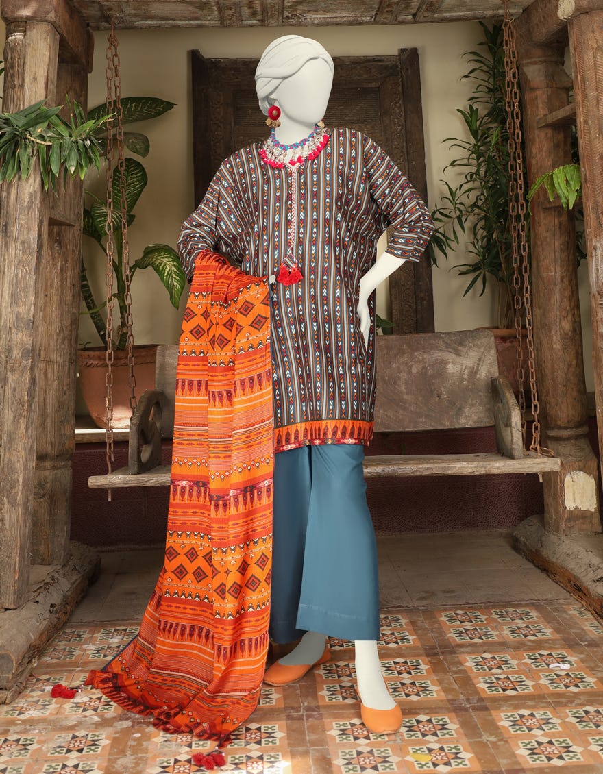 Multicolor Lawn Unstitched 3 Piece Dress | Jlawn-S-24-566